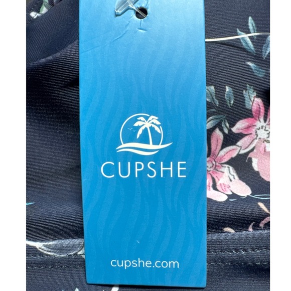 Cupshe Floral Print Tie Front Swimsuit Two Piece Bathing Suit Medium - Picture 2 of 10